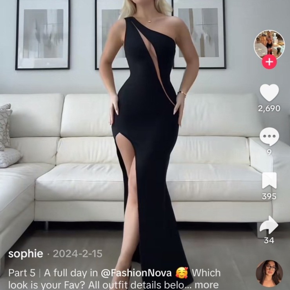 Size Small Black Bandage Fashion Nova Dress